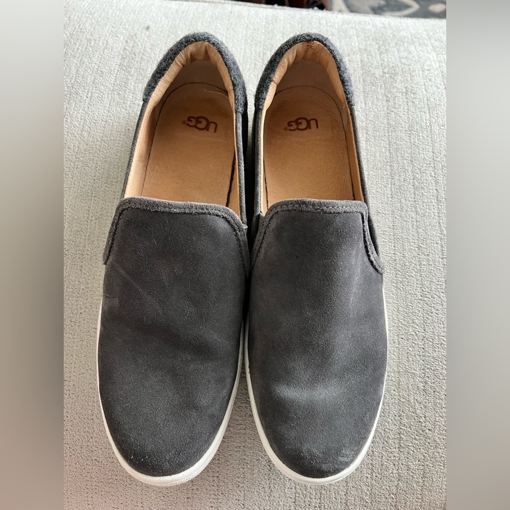 UGG Women’s Cas Slip-on Soft Suede Sneaker Loafer in Charcoal, Size 10